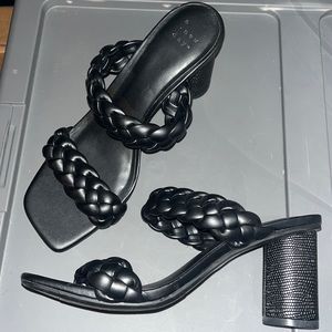 A New Day blacked sandals in size 8, only worn once in the house